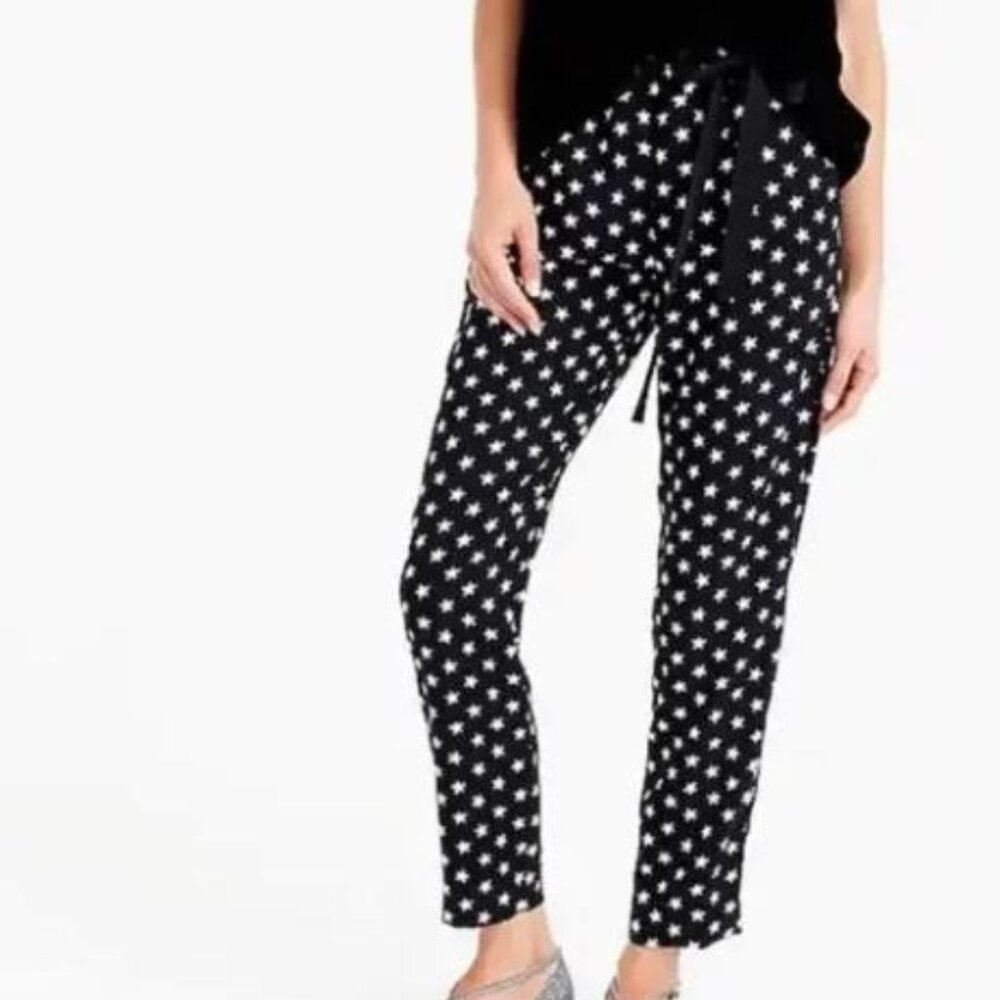 J.Crew Casual Drawstring Waist Star Printed Pull On Pants